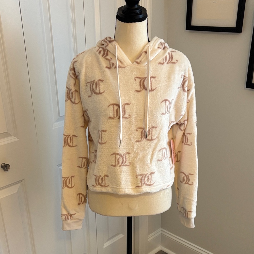 Juicy Couture Cozy Cream Hooded Women's Top NWT